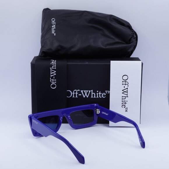 Off-White OERI136 ONTARIO 4545 Rectangle Sunglasses – Blue/Blue - Picture 5 of 11